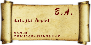 Balajti Árpád névjegykártya